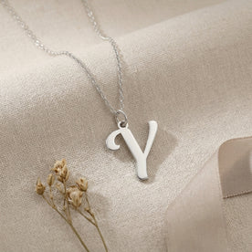 Y Necklace | Initial & Letter Y Pendant, Gold & Silver
