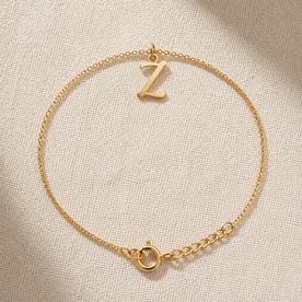 Z Bracelet | Initial & Letter Z Charm, Gold & Silver