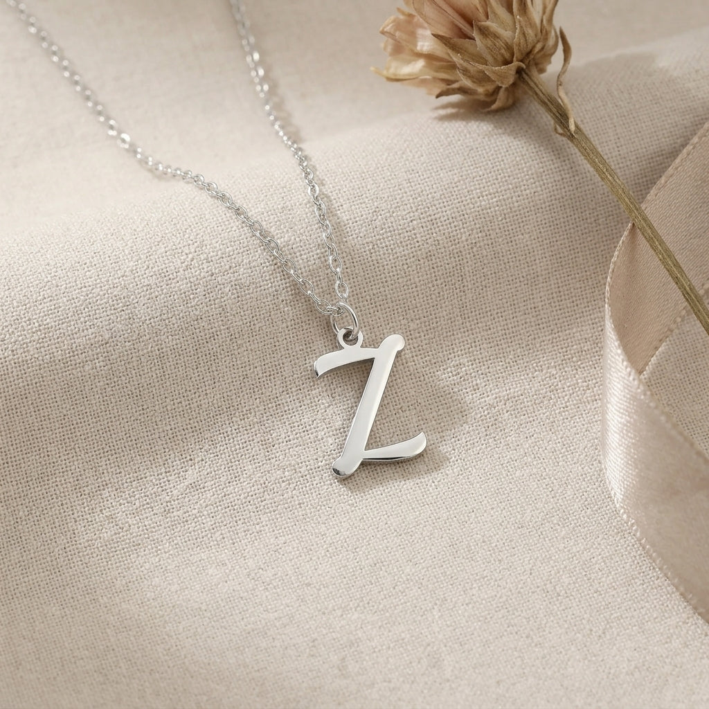 Z Necklace | Initial & Letter Z Pendant, Gold & Silver
