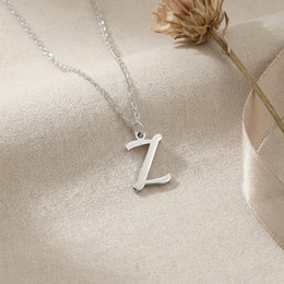Z Necklace | Initial & Letter Z Pendant, Gold & Silver