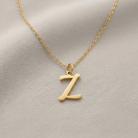 Z Necklace | Initial & Letter Z Pendant, Gold & Silver