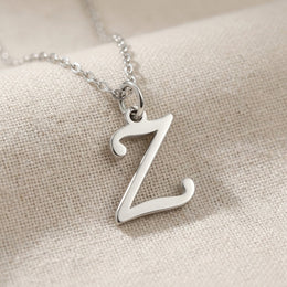 Z Necklace | Initial & Letter Z Pendant, Gold & Silver