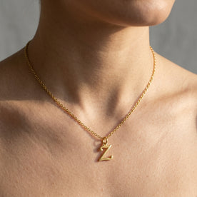 Z Necklace | Initial & Letter Z Pendant, Gold & Silver