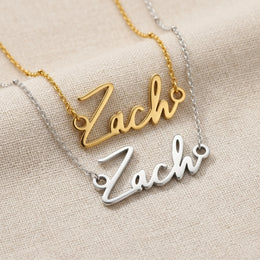 Zach Name Necklace | 18ct Gold, Silver & Vermeil | Ready to Ship