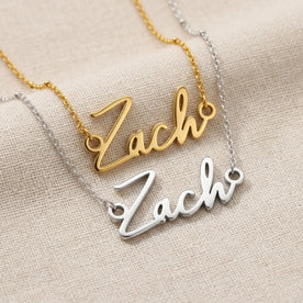 Zach Name Necklace | 18ct Gold, Silver & Vermeil | Ready to Ship