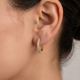 Zirconia Hinged Huggie Earrings - Stylish Jewelry for All Occasions