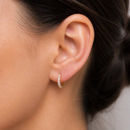 Zirconia Hinged Huggie Earrings - Stylish Jewelry for All Occasions