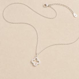Cubic Zirconia Open Quatrefoil Necklace – Elegant Clover Design Pendant