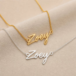 Zoey Name Necklace | 18ct Gold, Silver & Vermeil | Ready to Ship