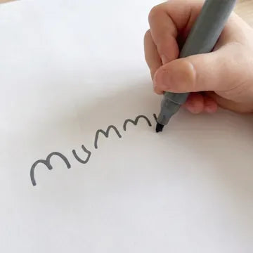 A child writing on paper in marker